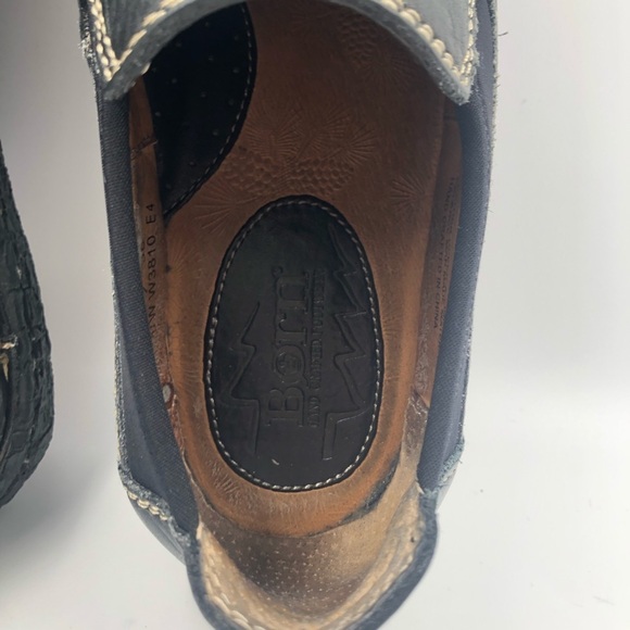 Born Black Leather Slip on Loafers w/ neoprene 7M - Picture 10 of 16
